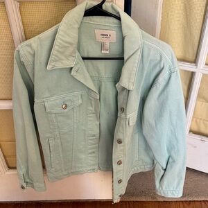 Forever 21 Light Green Denim Jacket